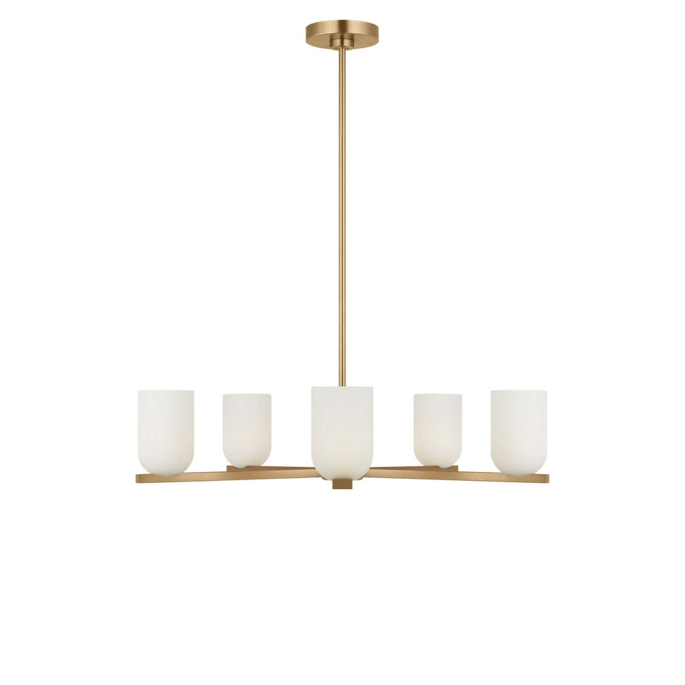 Neblina Five Light Chandelier in Satin Brass Generation Lighting Canada
