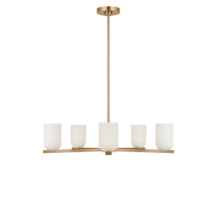 Neblina Five Light Chandelier in Satin Brass Generation Lighting Canada