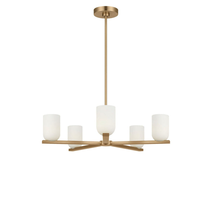 Neblina Five Light Chandelier in Satin Brass Generation Lighting Canada