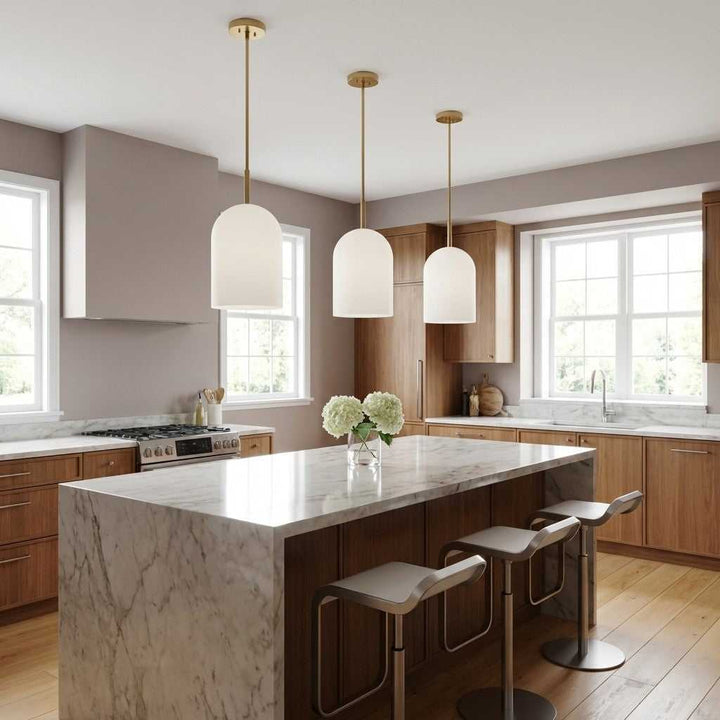 Neblina One Light Pendant in Satin Brass Generation Lighting Canada