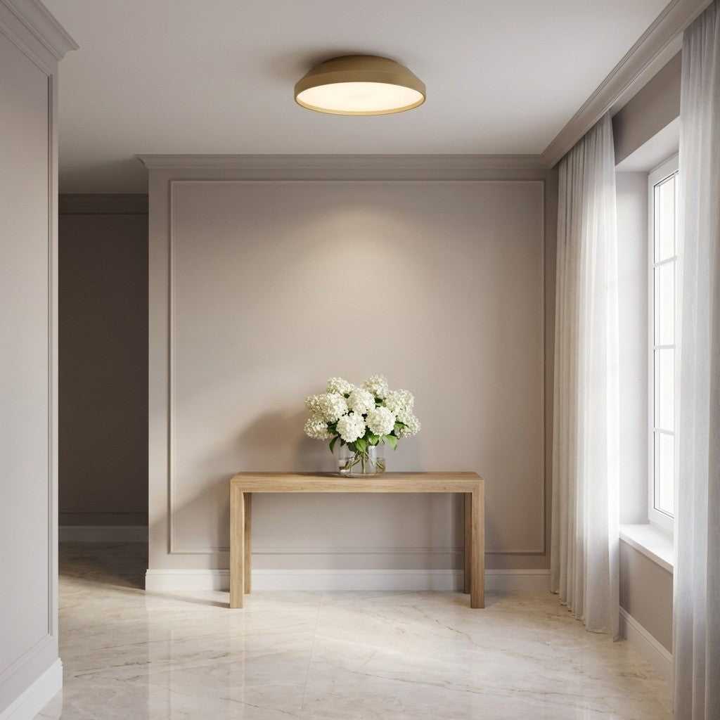 Nevado LED Flush Mount in Satin Brass Generation Lighting Canada