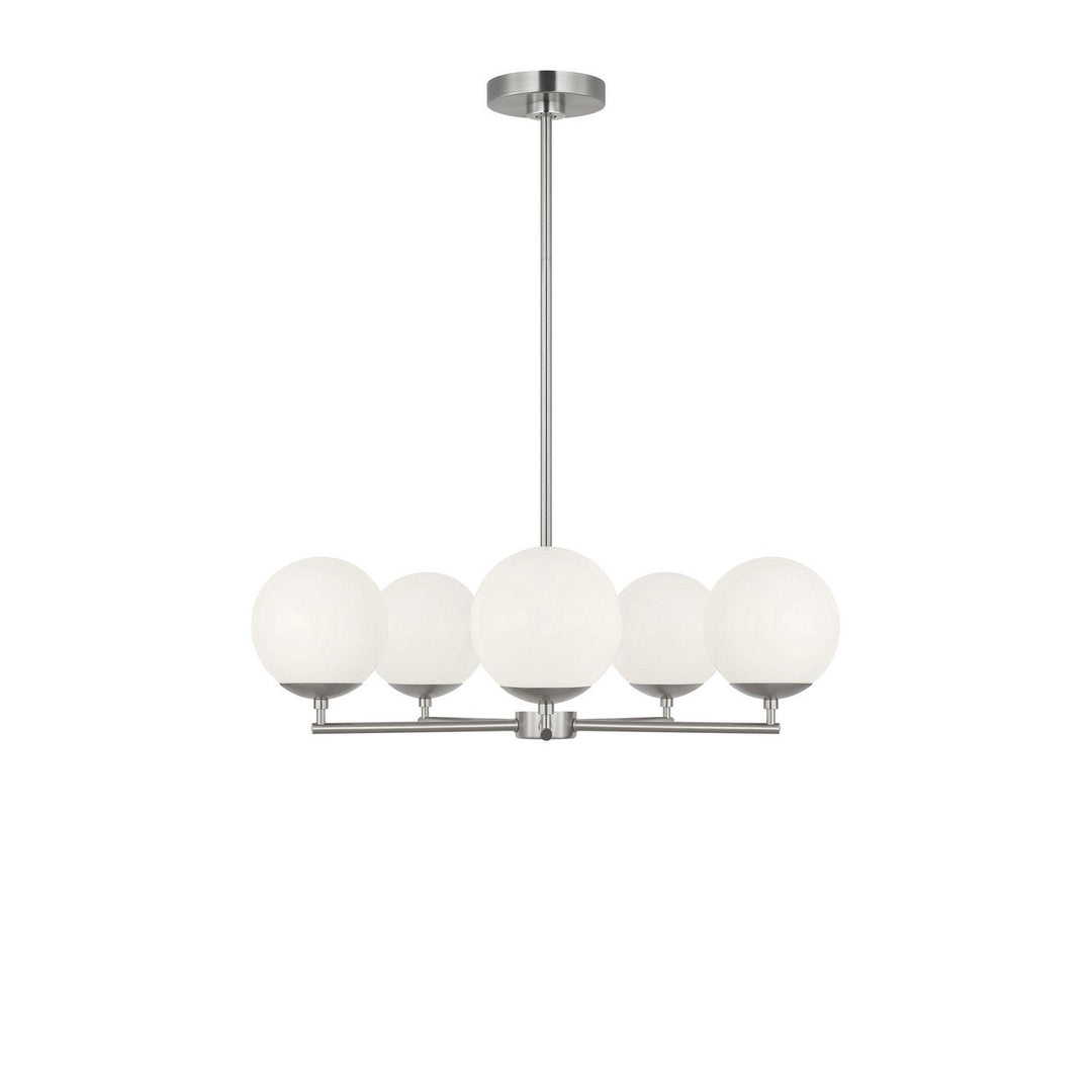 Nube Five Light Chandelier in Brushed Nickel Generation Lighting Canada
