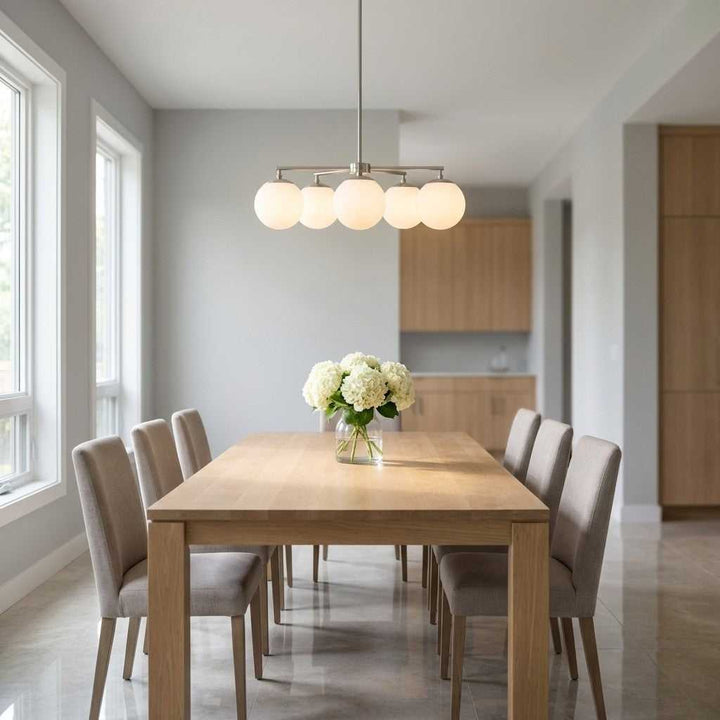 Nube Five Light Chandelier in Brushed Nickel Generation Lighting Canada