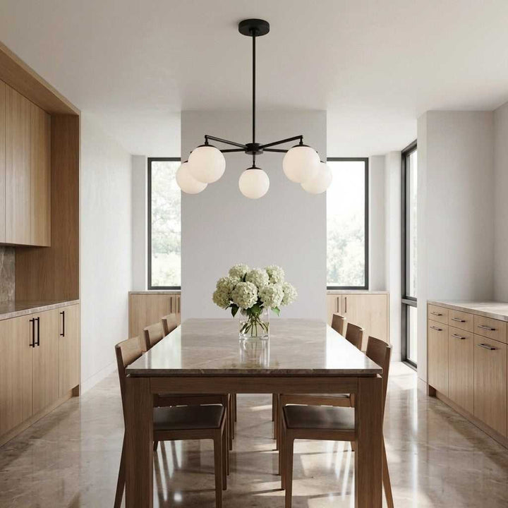 Nube Five Light Chandelier in Midnight Black Generation Lighting Canada