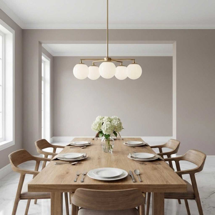 Nube Five Light Chandelier in Satin Brass Generation Lighting Canada