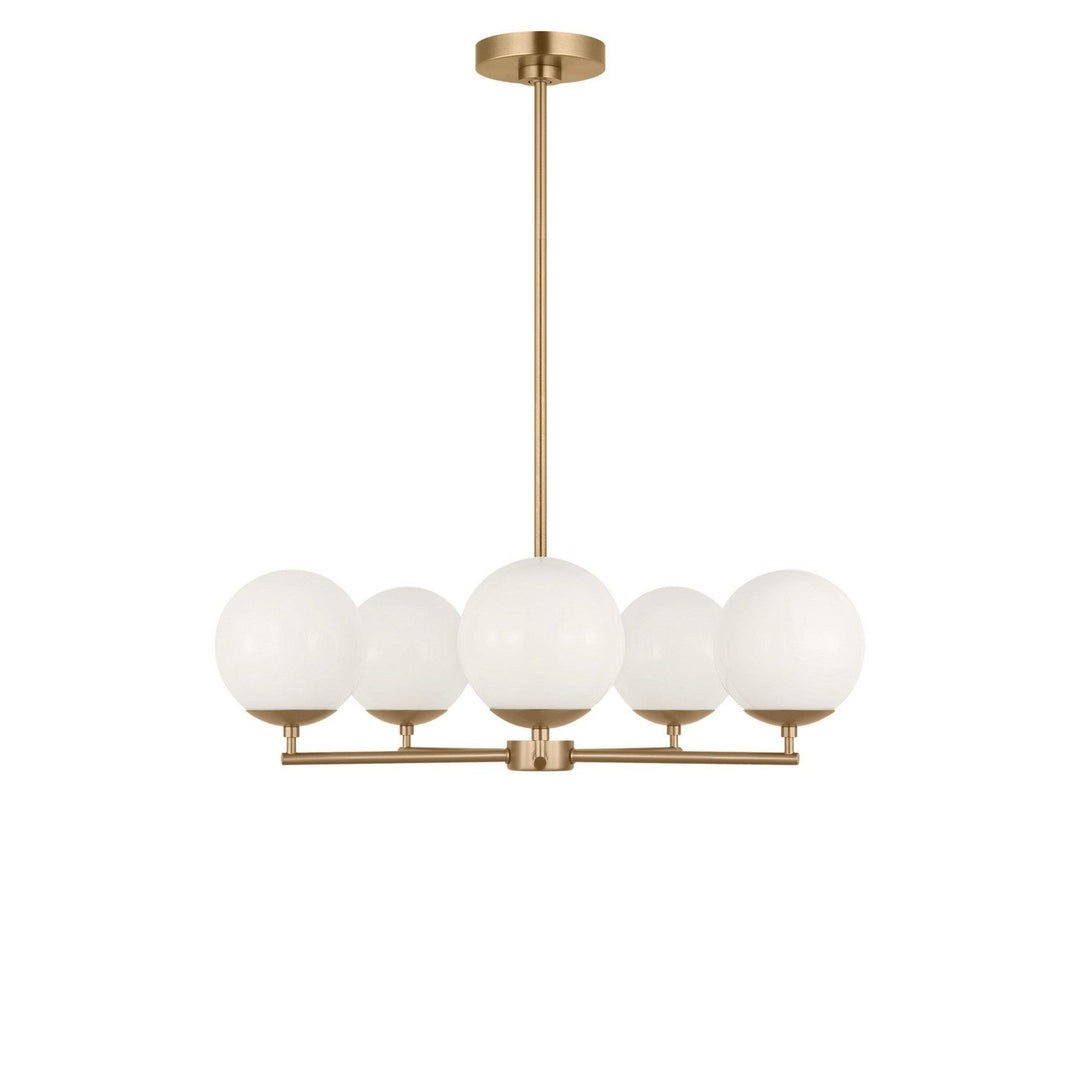Nube Five Light Chandelier in Satin Brass Generation Lighting Canada