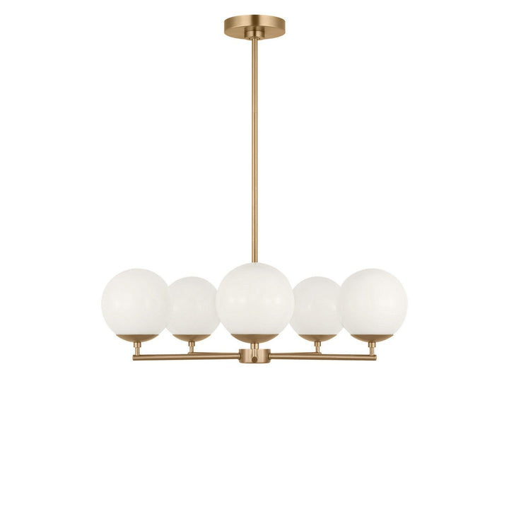 Nube Five Light Chandelier in Satin Brass Generation Lighting Canada