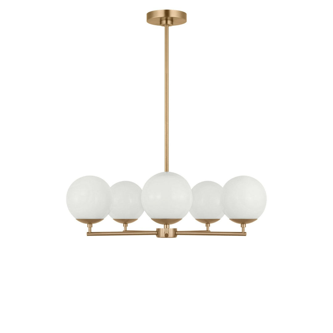 Nube Five Light Chandelier in Satin Brass Generation Lighting Canada