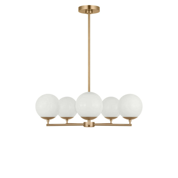 Nube Five Light Chandelier in Satin Brass Generation Lighting Canada