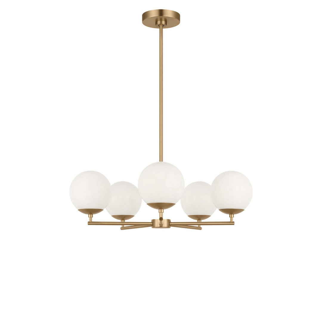 Nube Five Light Chandelier in Satin Brass Generation Lighting Canada