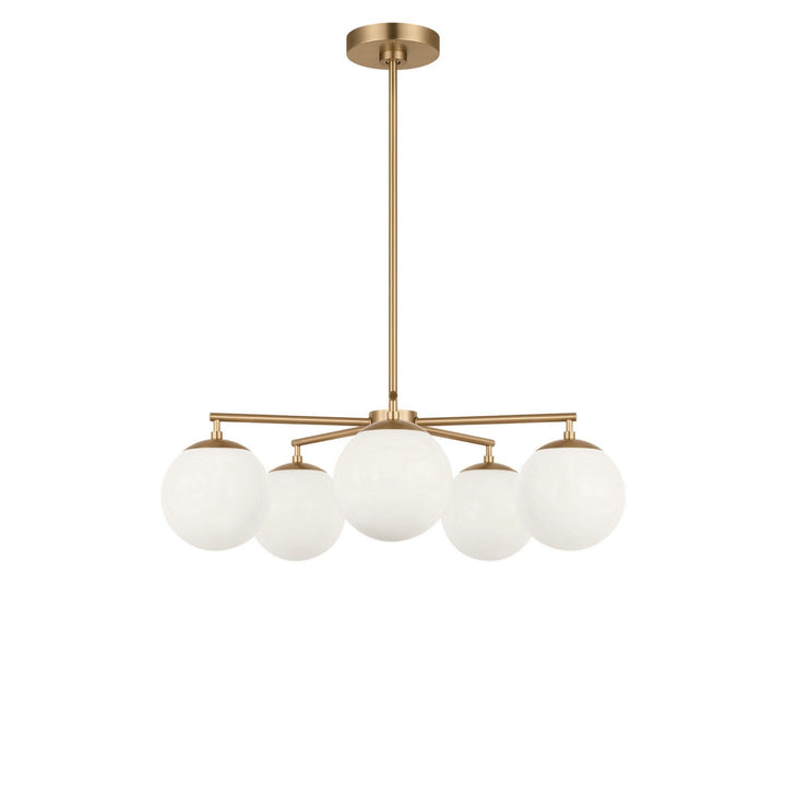 Nube Five Light Chandelier in Satin Brass Generation Lighting Canada