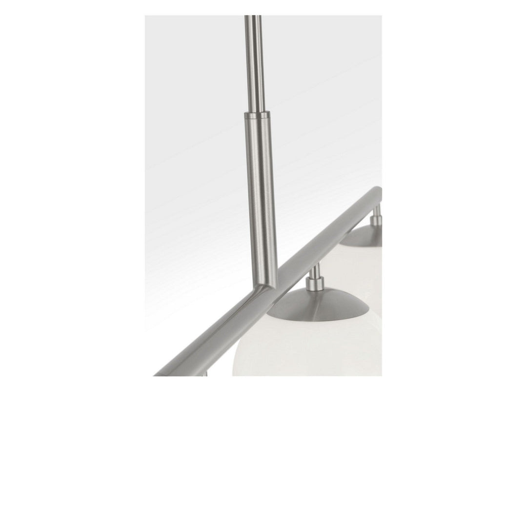 Nube Four Light Linear Chandelier in Brushed Nickel Generation Lighting Canada
