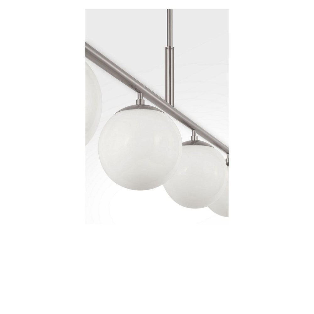 Nube Four Light Linear Chandelier in Brushed Nickel Generation Lighting Canada