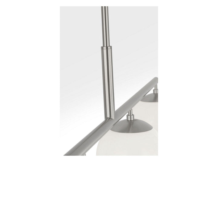 Nube Four Light Linear Chandelier in Brushed Nickel Generation Lighting Canada