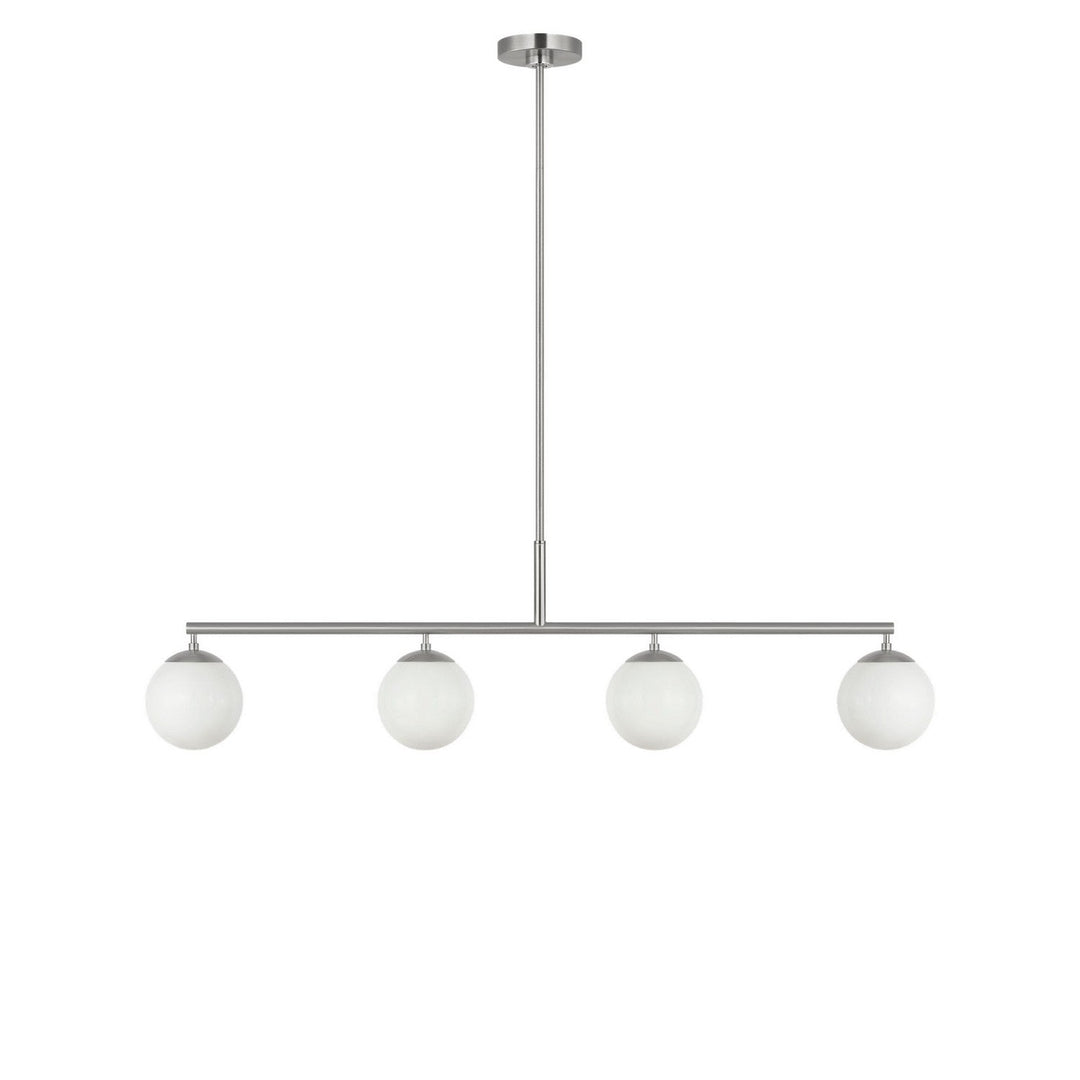 Nube Four Light Linear Chandelier in Brushed Nickel Generation Lighting Canada