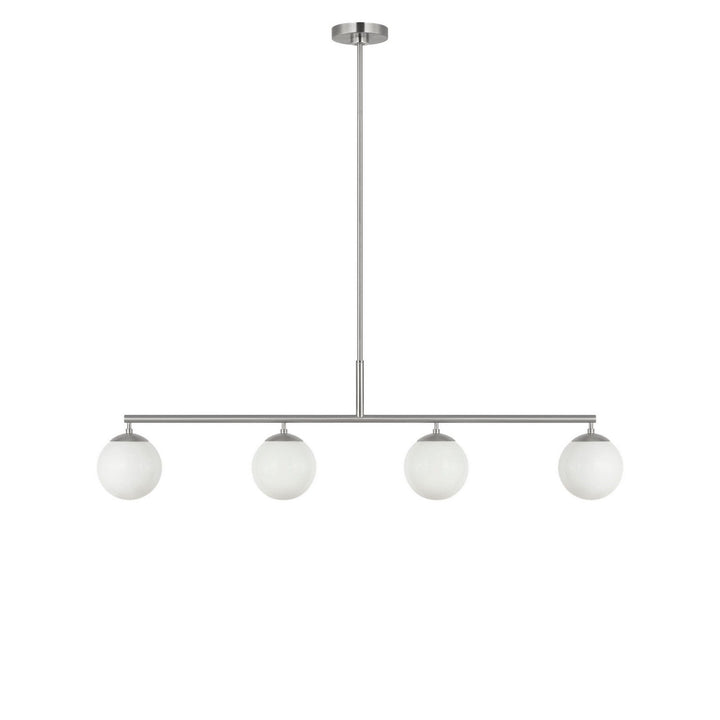 Nube Four Light Linear Chandelier in Brushed Nickel Generation Lighting Canada