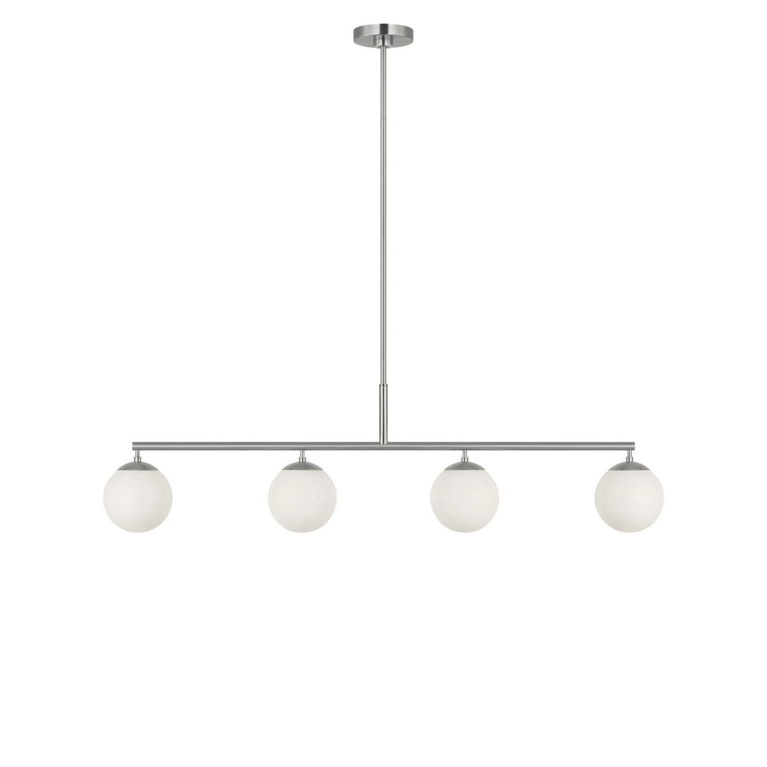 Nube Four Light Linear Chandelier in Brushed Nickel Generation Lighting Canada