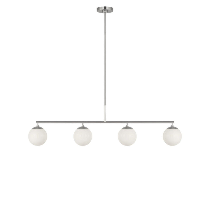 Nube Four Light Linear Chandelier in Brushed Nickel Generation Lighting Canada