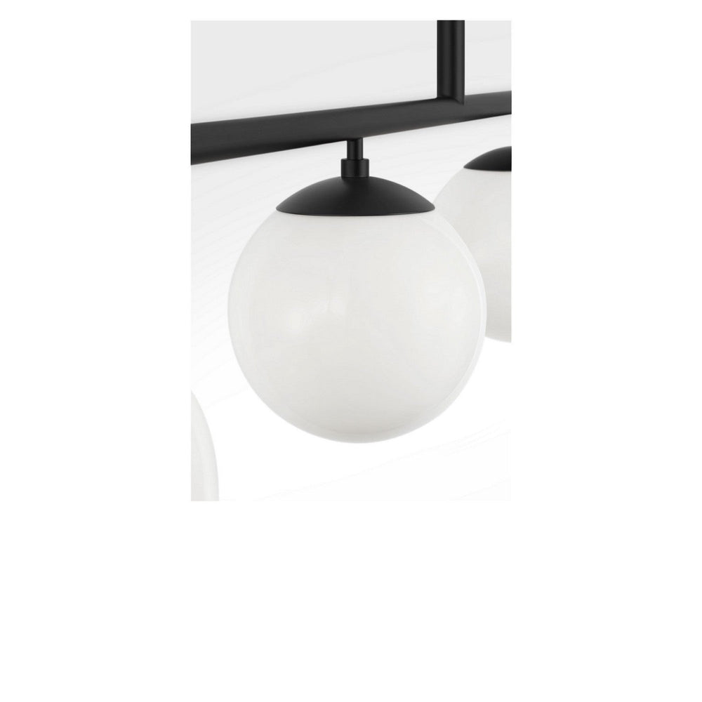 Nube Four Light Linear Chandelier in Midnight Black Generation Lighting Canada