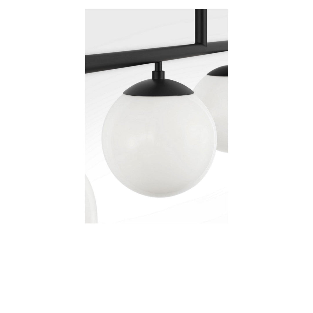 Nube Four Light Linear Chandelier in Midnight Black Generation Lighting Canada