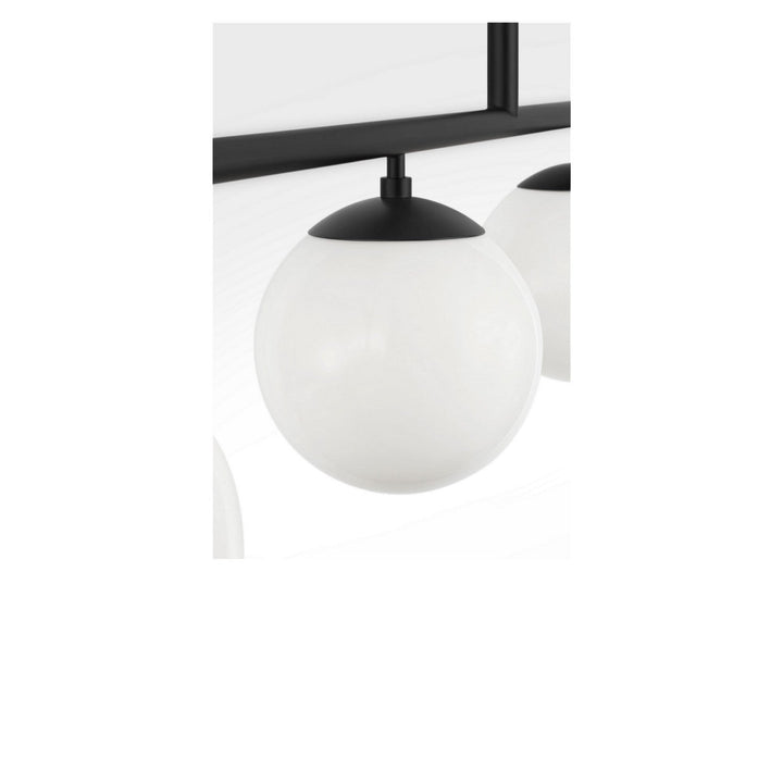 Nube Four Light Linear Chandelier in Midnight Black Generation Lighting Canada
