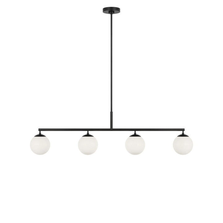 Nube Four Light Linear Chandelier in Midnight Black Generation Lighting Canada