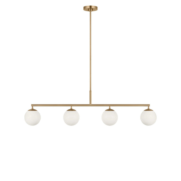 Nube Four Light Linear Chandelier in Satin Brass Generation Lighting Canada
