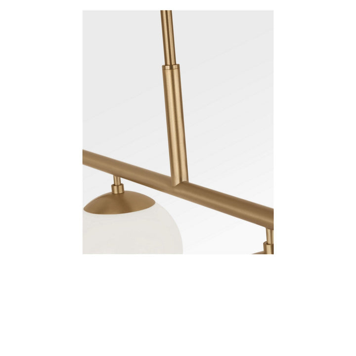 Nube Four Light Linear Chandelier in Satin Brass Generation Lighting Canada