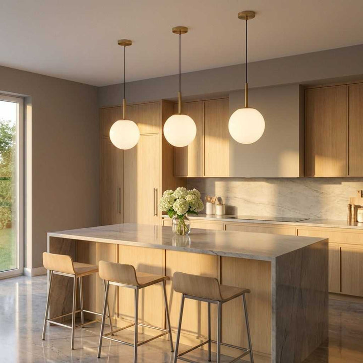 Nube One Light Pendant in Satin Brass Generation Lighting Canada