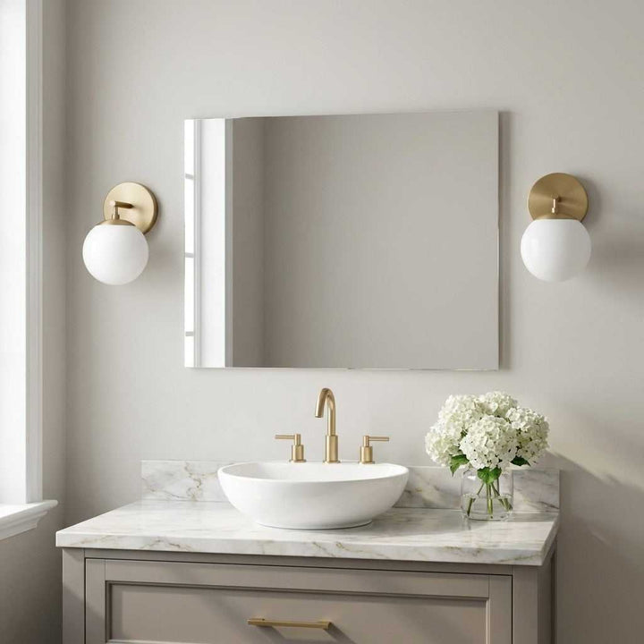 Nube One Light Vanity in Satin Brass Generation Lighting Canada