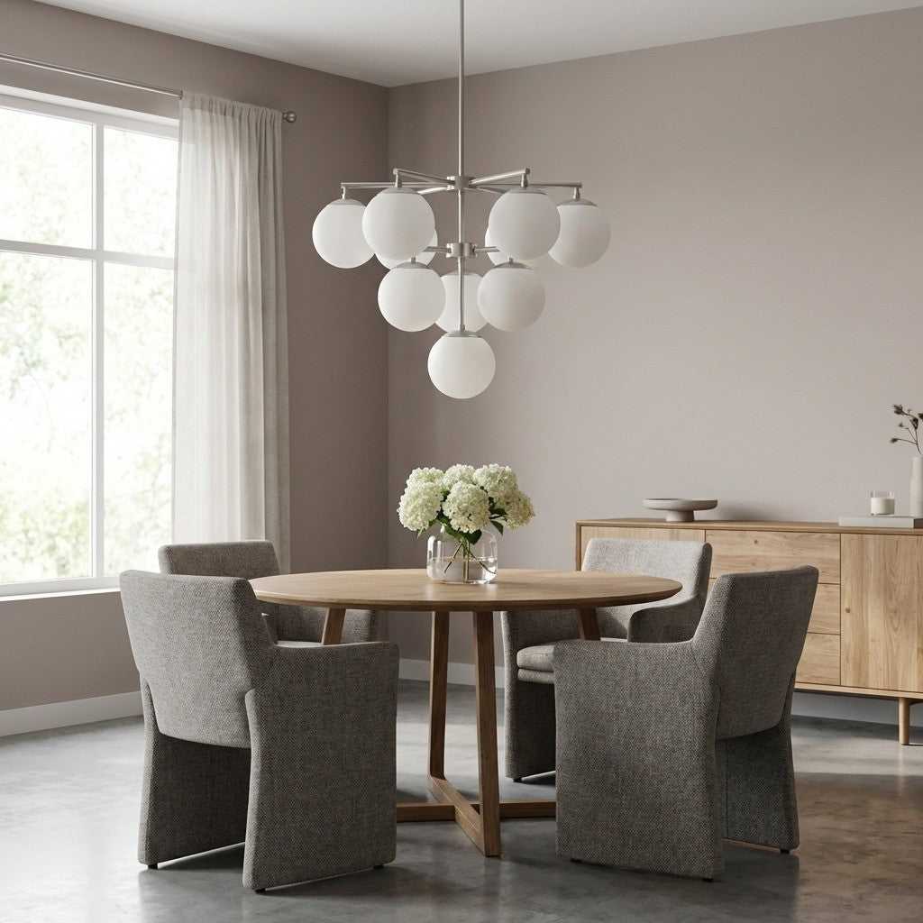 Nube Ten Light Chandelier in Brushed Nickel Generation Lighting Canada