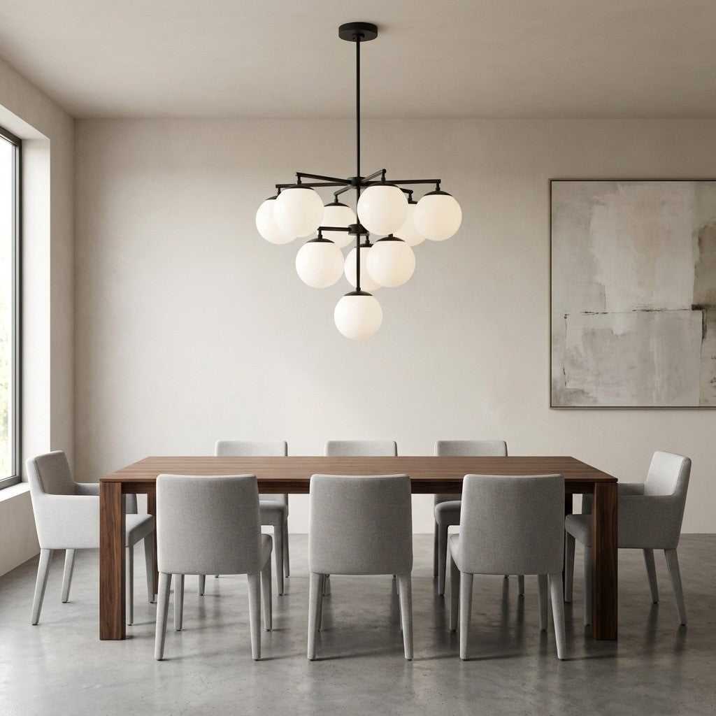 Nube Ten Light Chandelier in Midnight Black Generation Lighting Canada