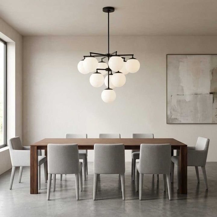 Nube Ten Light Chandelier in Midnight Black Generation Lighting Canada