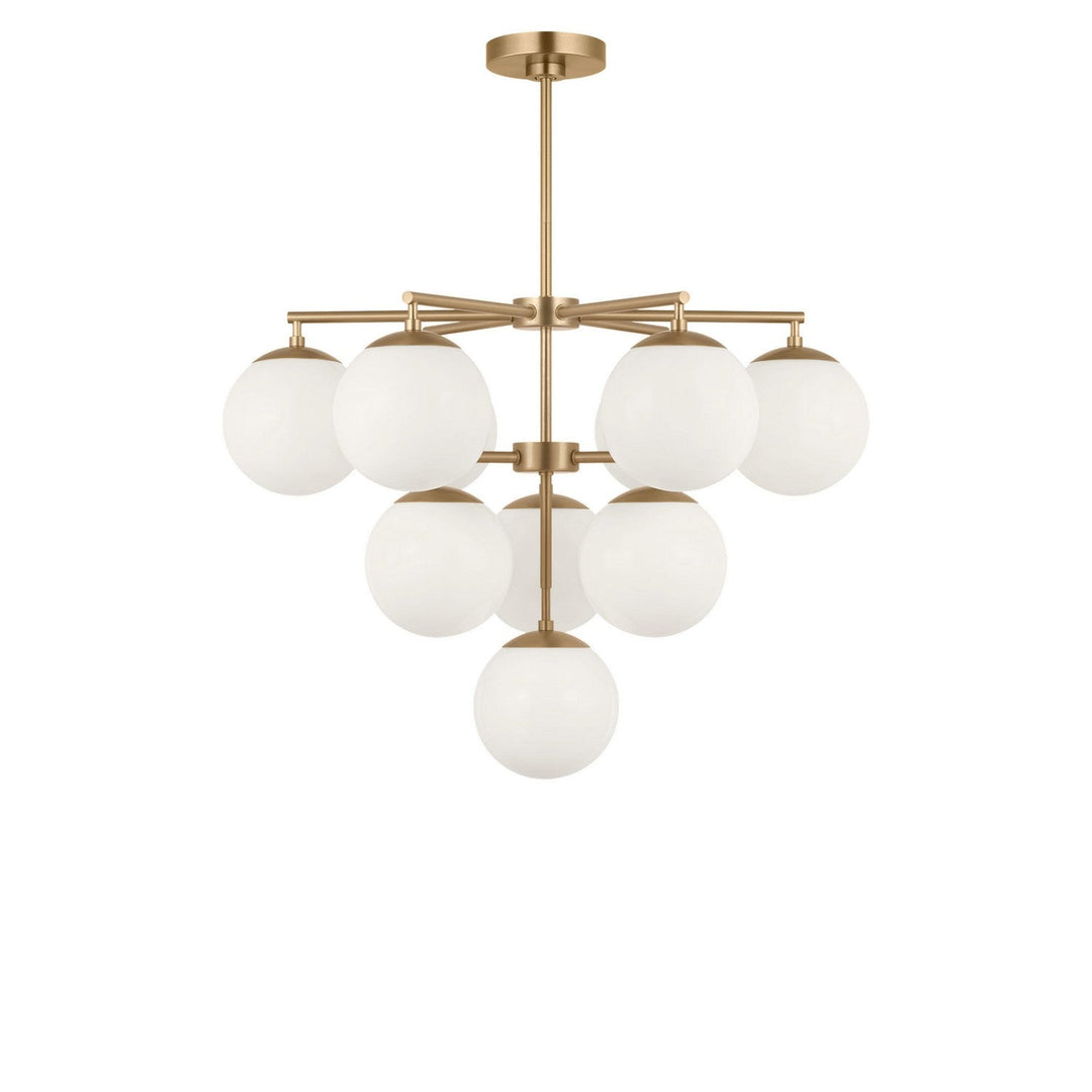 Nube Ten Light Chandelier in Satin Brass Generation Lighting Canada