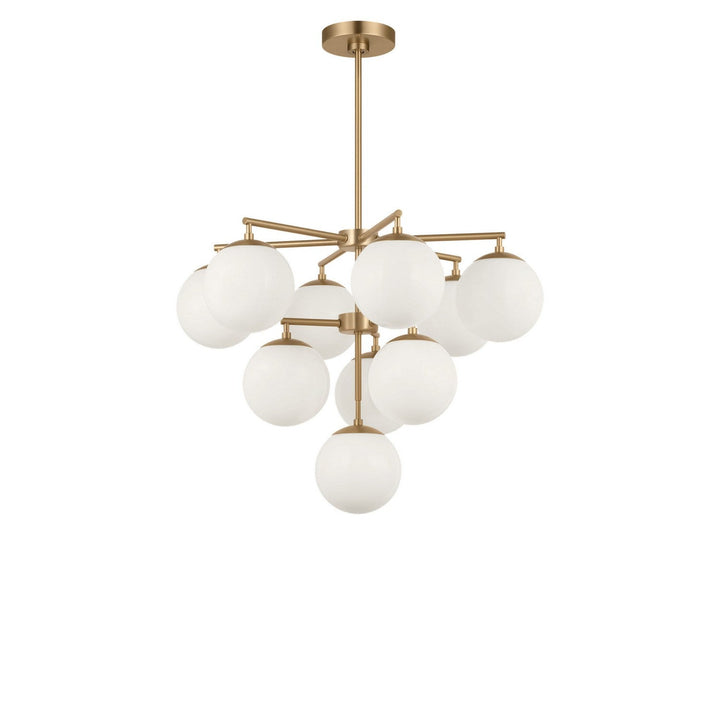 Nube Ten Light Chandelier in Satin Brass Generation Lighting Canada
