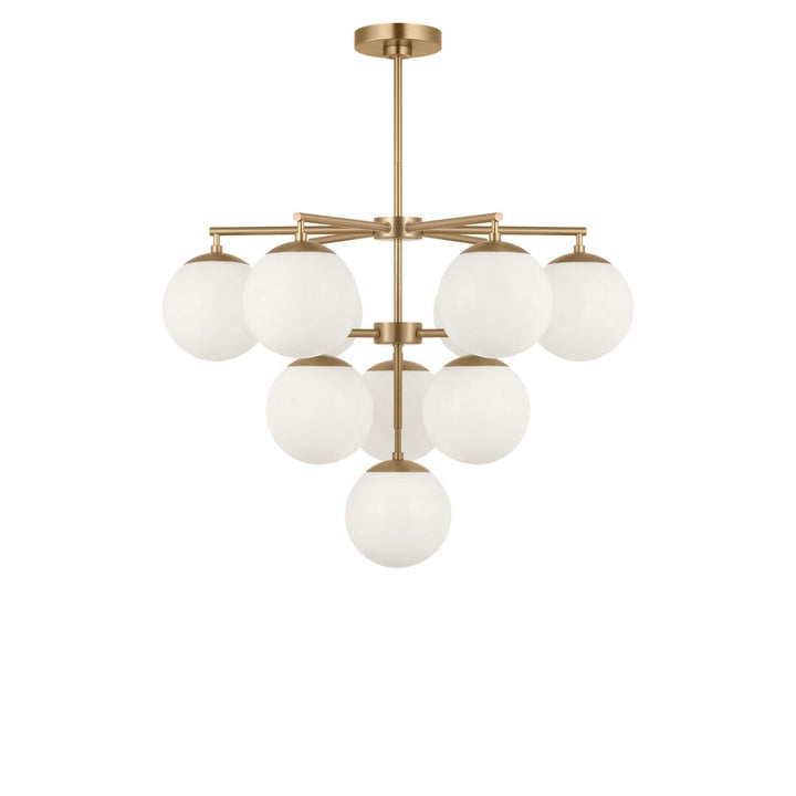 Nube Ten Light Chandelier in Satin Brass Generation Lighting Canada