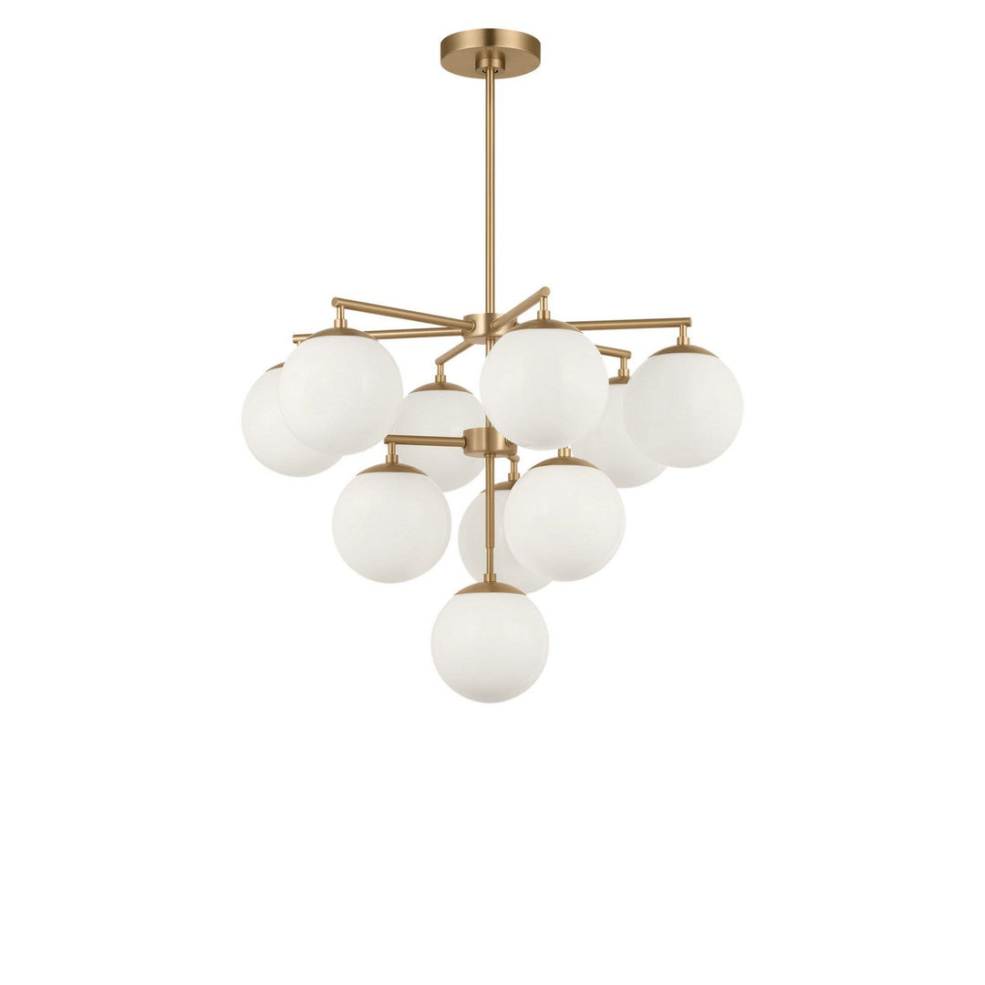 Nube Ten Light Chandelier in Satin Brass Generation Lighting Canada