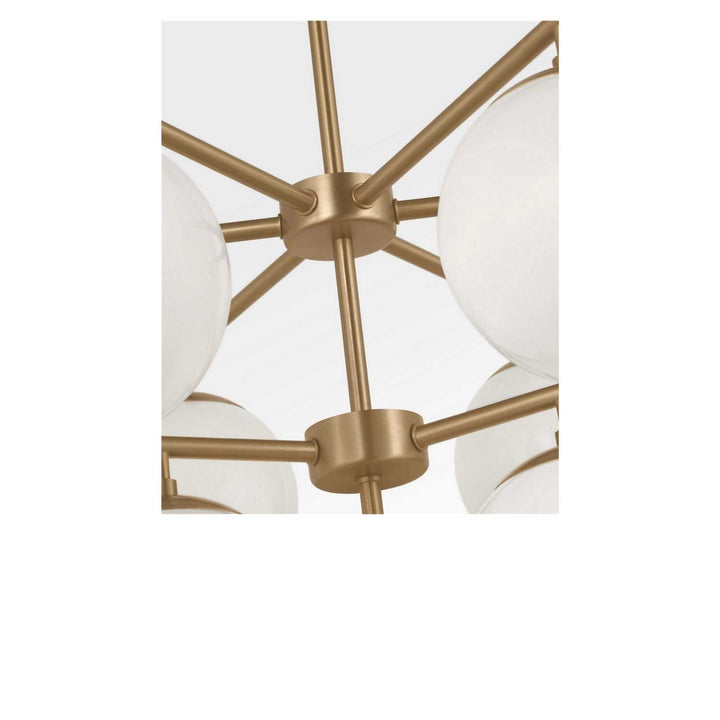 Nube Ten Light Chandelier in Satin Brass Generation Lighting Canada