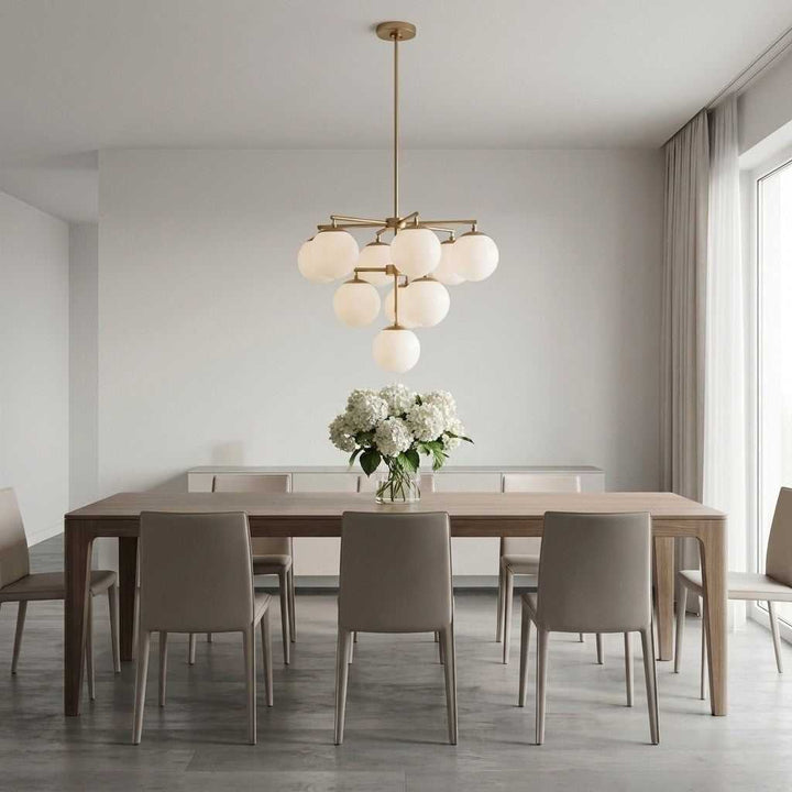 Nube Ten Light Chandelier in Satin Brass Generation Lighting Canada