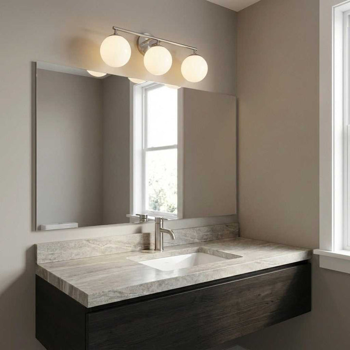 Nube Three Light Vanity in Brushed Nickel Generation Lighting Canada