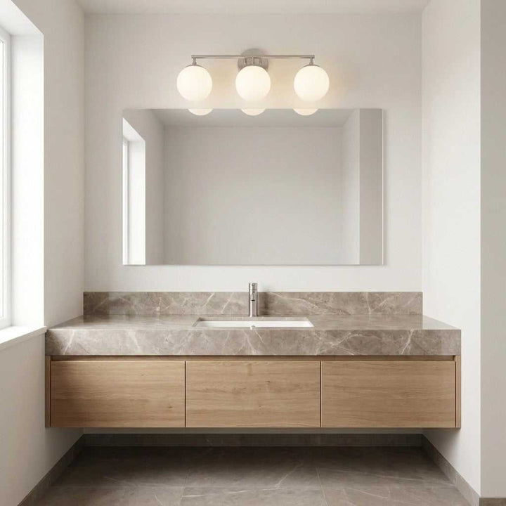 Nube Three Light Vanity in Brushed Nickel Generation Lighting Canada