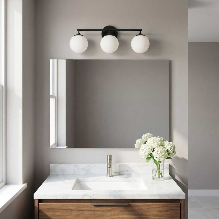 Nube Three Light Vanity in Midnight Black Generation Lighting Canada