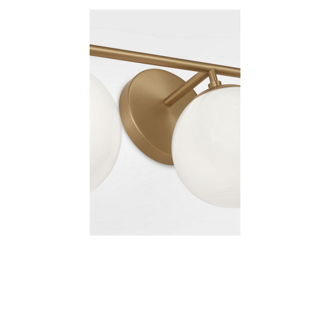 Nube Three Light Vanity in Satin Brass Generation Lighting Canada
