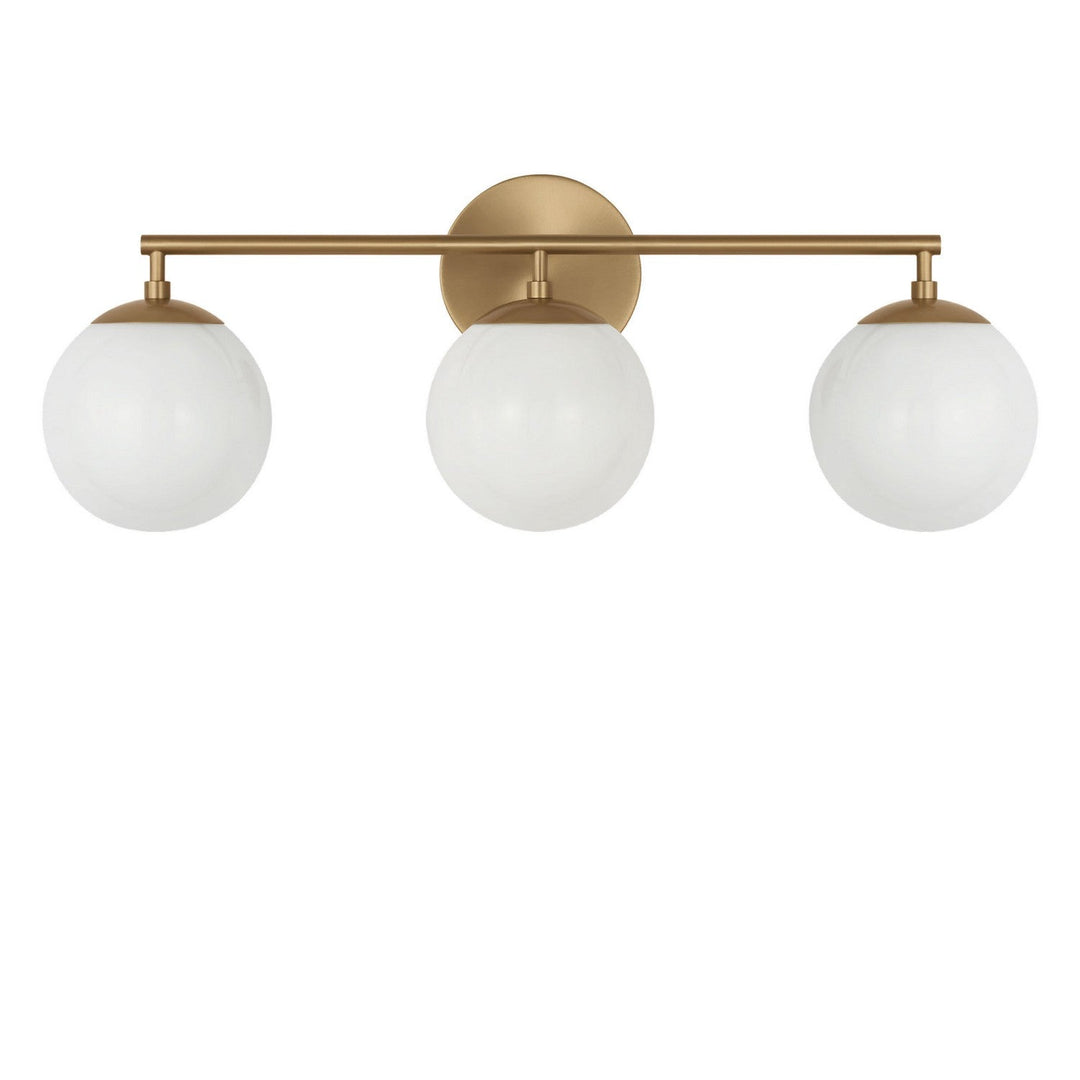 Nube Three Light Vanity in Satin Brass Generation Lighting Canada