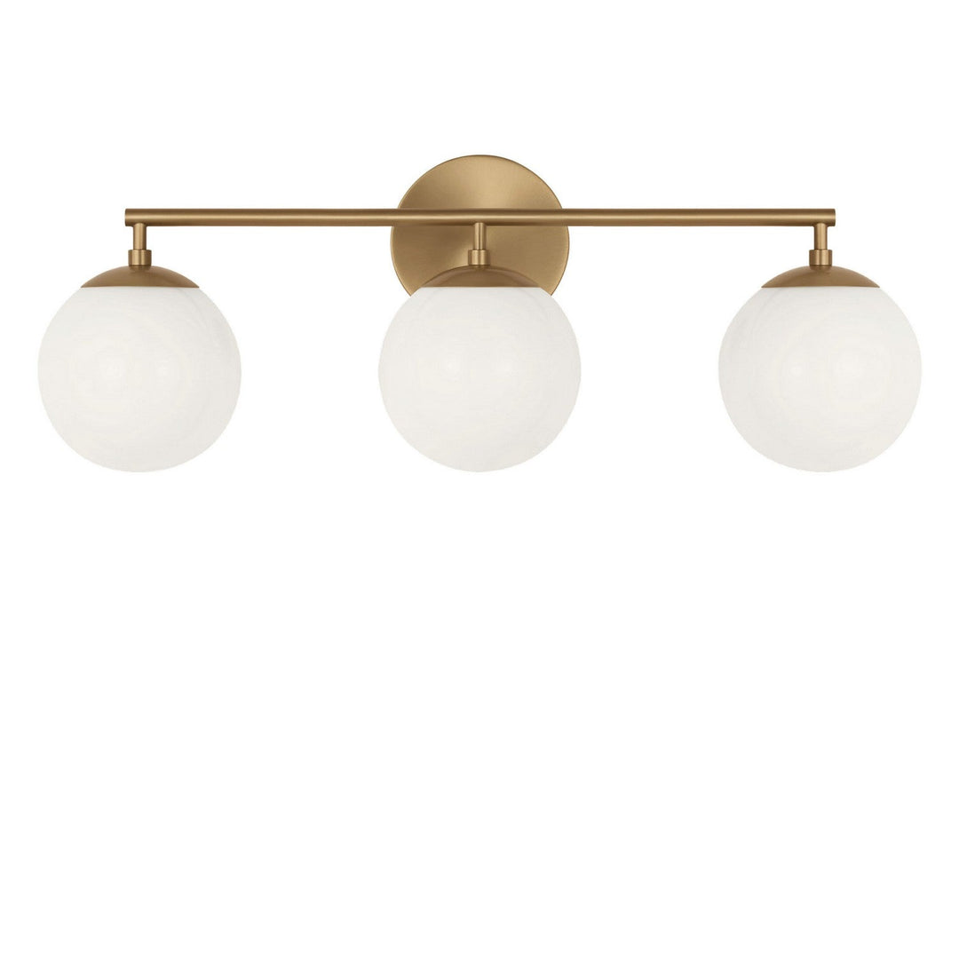 Nube Three Light Vanity in Satin Brass Generation Lighting Canada
