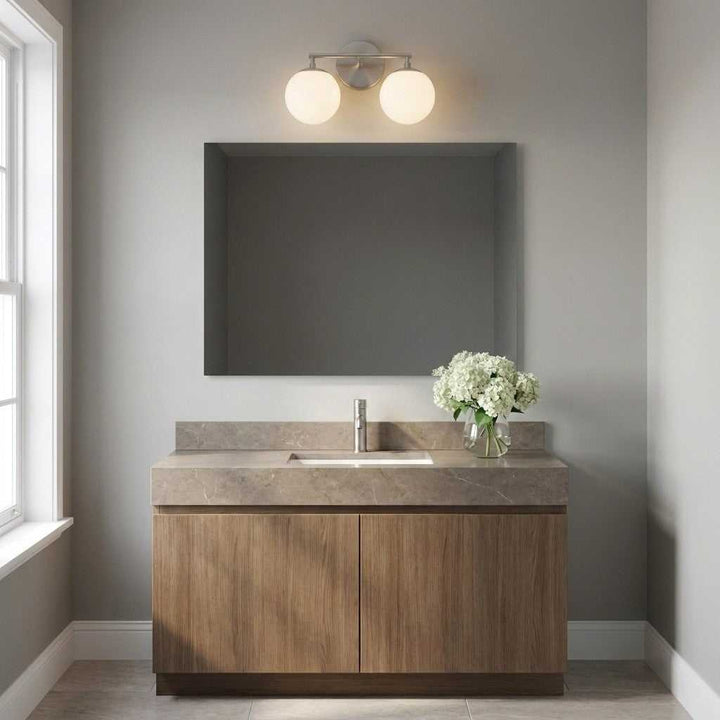 Nube Two Light Vanity in Brushed Nickel Generation Lighting Canada