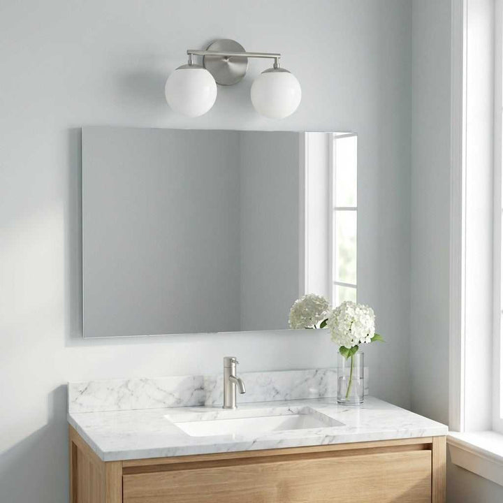 Nube Two Light Vanity in Brushed Nickel Generation Lighting Canada