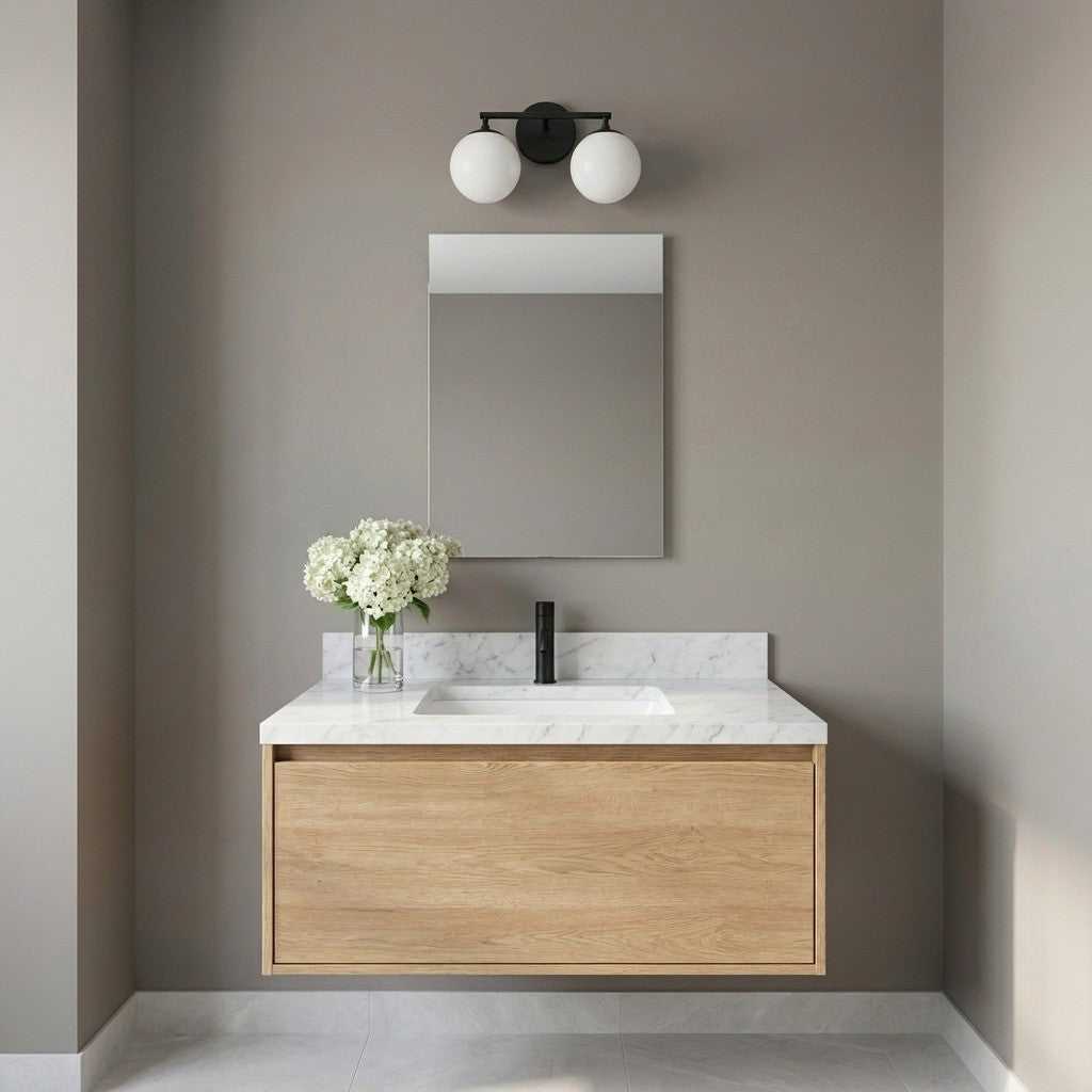 Nube Two Light Vanity in Midnight Black Generation Lighting Canada