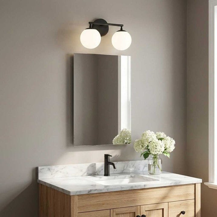 Nube Two Light Vanity in Midnight Black Generation Lighting Canada