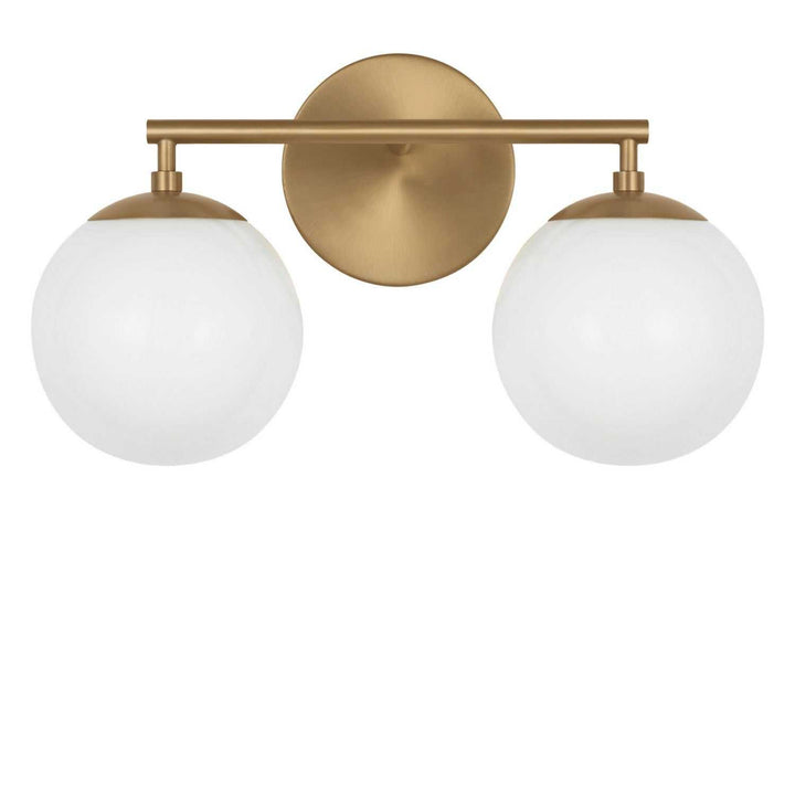 Nube Two Light Vanity in Satin Brass Generation Lighting Canada